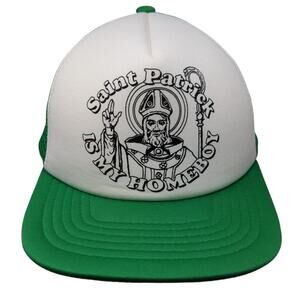 Saint Patrick Is My Homeboy Snapback Trucker Hat Green One Size Magic